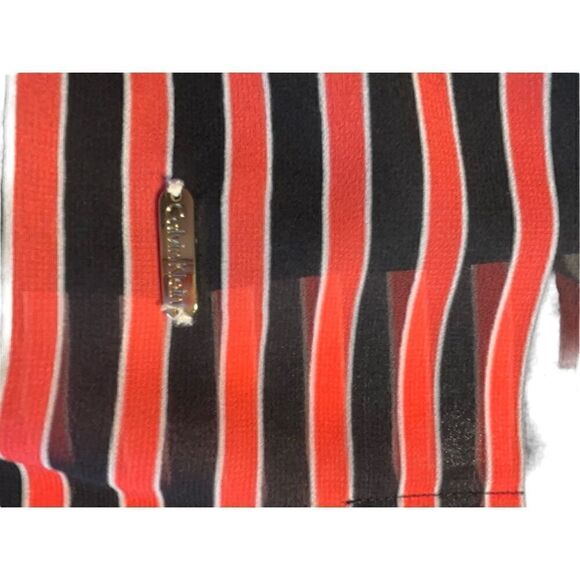 Calvin Klein Black Pink White short Sleeve Floral Top With Tank Lining - Picture 14 of 15